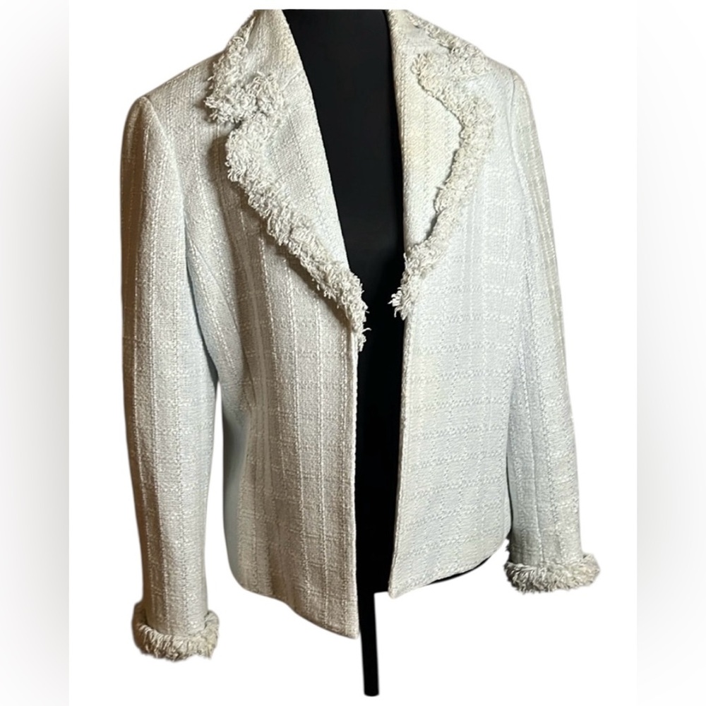 Dana Buchman Pale Blue Tweed Blazer
